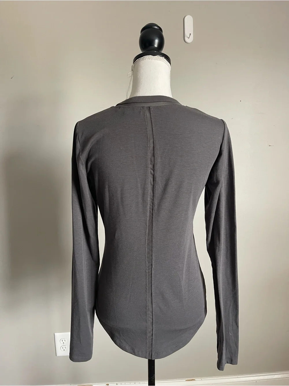 ATHLETA | Industry Dark Gray Wool Blend Crewneck Long-Sleeve Tee Sz XS